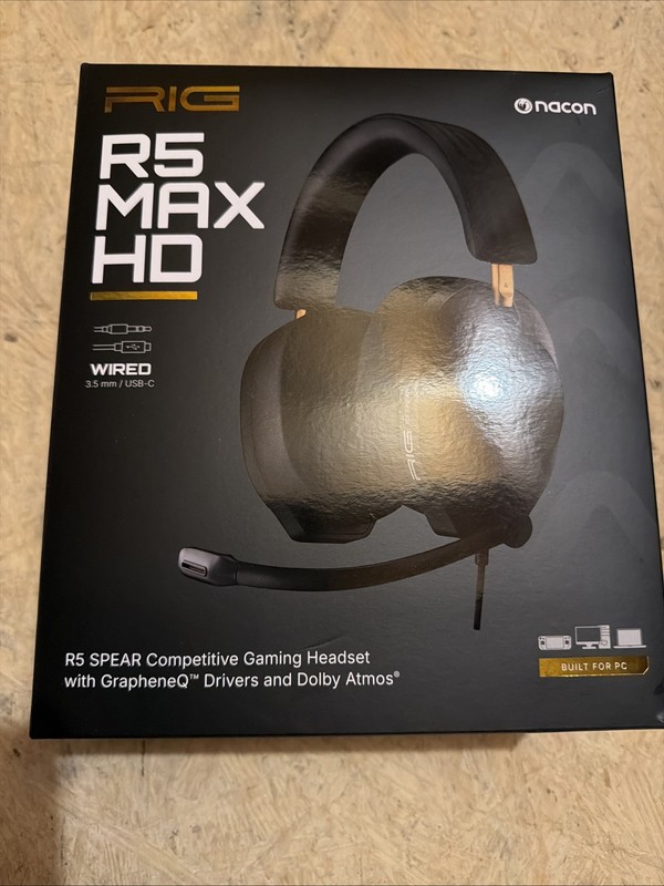 RIG R5 Spear MAX HD Wired Gaming Headset for PC, PS5, Xbox – 40mm Graphene