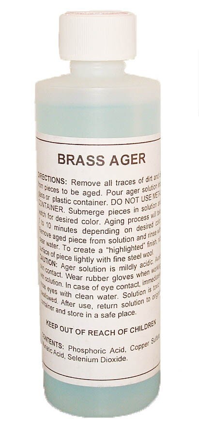 Brass Ager Liquid 8oz. Tarnish Solid Brass With Antique Patina Oxidizer Vintage