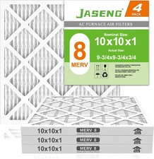 10x10x1 Furnace Air Filters 4 Pack MERV 8 MPR 600 FPR 5 Filtering HVAC Air