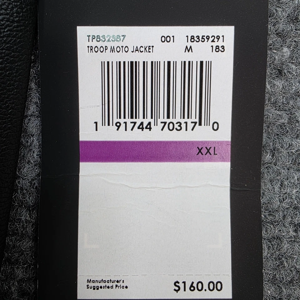 Troop Moto 夹克 XXL 黑色金色条纹装饰轰炸机 80 年代嘻哈风格 — 第 2/4 张图片