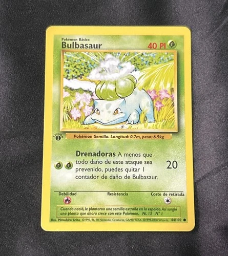 Bulbasaur 44/102 Common 1st Edition SPANISH Base Set Pokémon Card