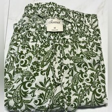 Soma Rayon Pull On Printed Paisley green and white pant size M