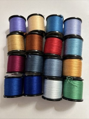 Lot Of 16 Anchor Embroidery Floss, Bobbins 10 Meters Each (lot #8)