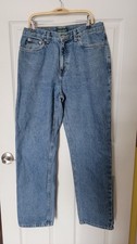 LAUREN JEANS Co. Ralph Lauren Petite Womens 10P Mom Blue Jeans Straight Leg