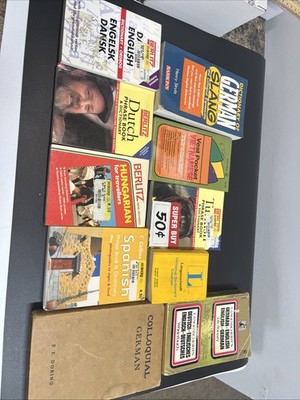 Lot of 10 Foreign Language paperbacks Dictionaries / Phrase Books GOOD