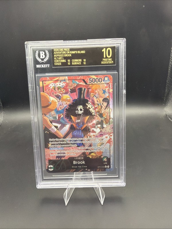 One Piece Brook OP15-022 Alt Art Foil BGS 10 Black Label Pop 1 At Time Of Listin
