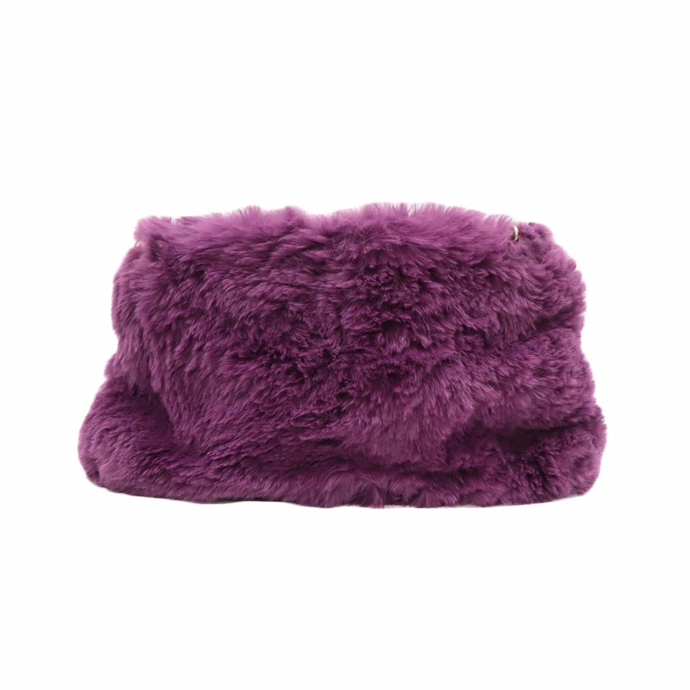 Chanel A15227 Rabbit Fur Shoulder Bag Purple with Box Dust Bag #KN953 thumbnail 2