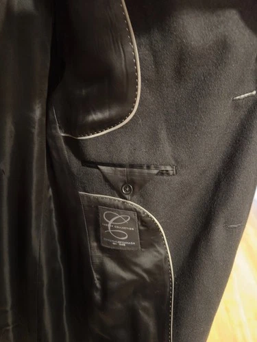 Cardinal of Canada Mens Black Wool Cashmere Overcoat 40R Worn Once Top Coat image 5