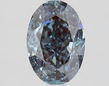 Oval Cut 2.10 Ct Fancy Deep Blue VS1 IGI Certified Lab Grown CVD Diamond