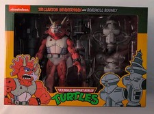 NECA TMNT Cartoon Triceraton Infantryman & Roadkill Rodney MISB