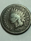 1870 Bronze Indian Cent, Nice Coin, G-VG Grade, Better Date Coin