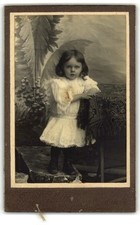 Antique CDV Circa 1890s F. Vialatte Cute Child In Dress Oyonnax