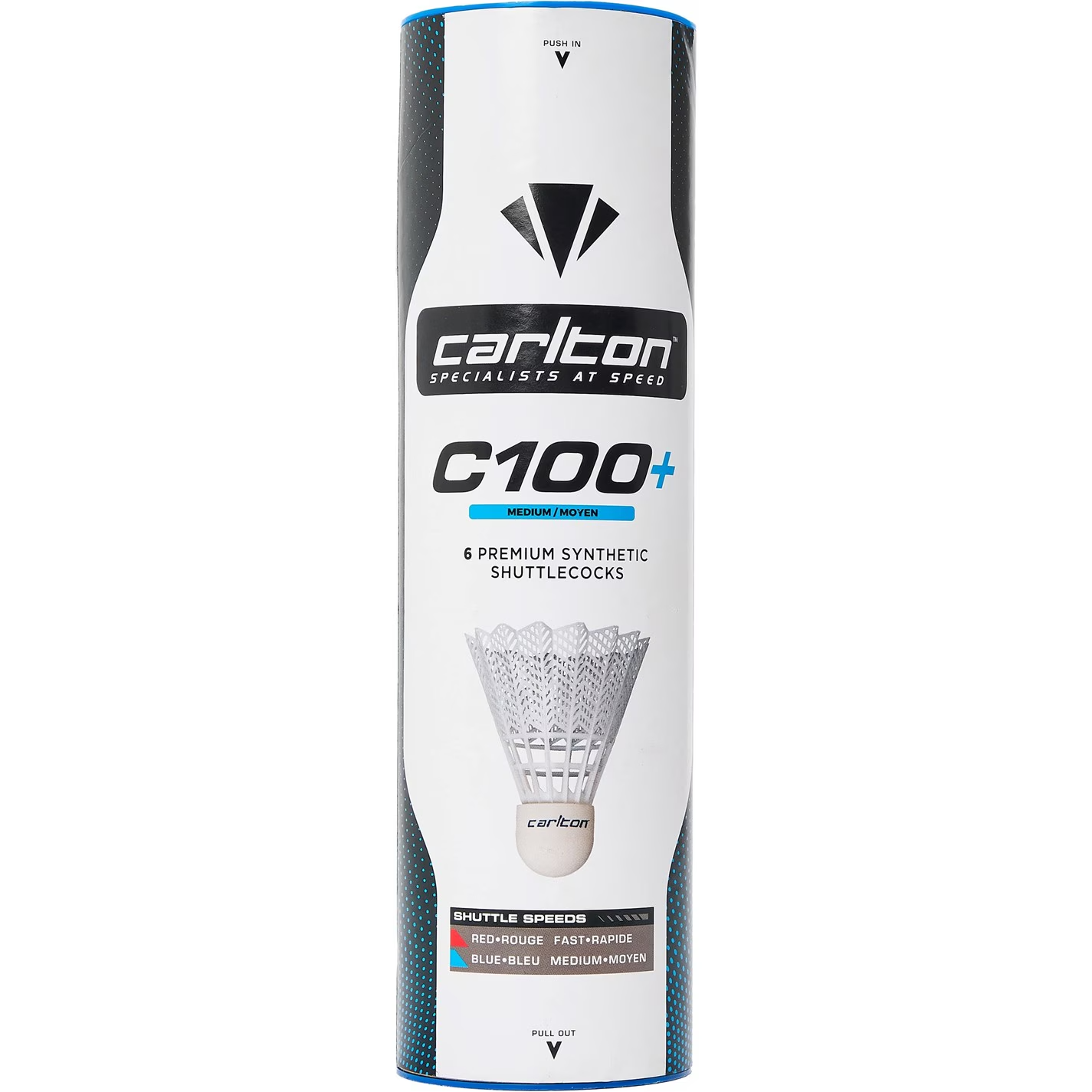 Carlton C100+ Badminton Shuttlecocks - Blue Medium Speed