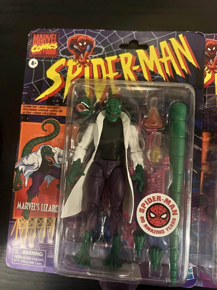 Marvel Legends Ящерица фигурка Человек-паук Ретро Карта Коллекция Walmart Эксклюзив - Изображение 2 из 4