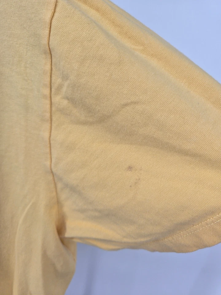 Life Is Good Camiseta Mujer XL Amarilla Cuello en V Logo Flor Sandalias Manga Corta * Foto 2 de 4