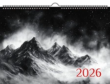 2026 Wall Calendar ~ Nocturnal Mountain Majesty ~ Moonlit mountain ranges