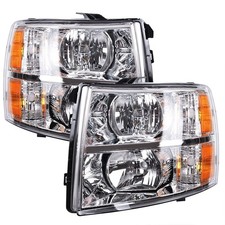 Lablt Headlights Chrome Housing For 2007-2014 Chevy Silverado Leftright Side Lablt Headlights Chrome Housing For 2007-2014 Chevy Silverado Leftright Side
