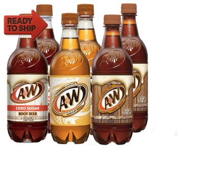 Root Beer Soda, 20 Fl Oz (Root Beer/Zero Sugar/Cream Soda) Pack of 6