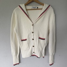 Thom Browne New York Rib Knit Cardigan Hoodie Size Medium