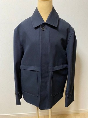 S.E.H KELLY British Ventile Hooded Jacket Size L Navy short-length