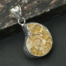 Ammonite Fossil Gemstone Handmade Antique Design Pendant Jewelry 2.2