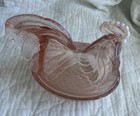 Vtg Fenton Hen /Rooster On Nest 7 Inch Pink Milky/Opalescent Cone/Tail — photo 1