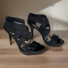 Women  s BCBG Paris Elastic Strapped Heels