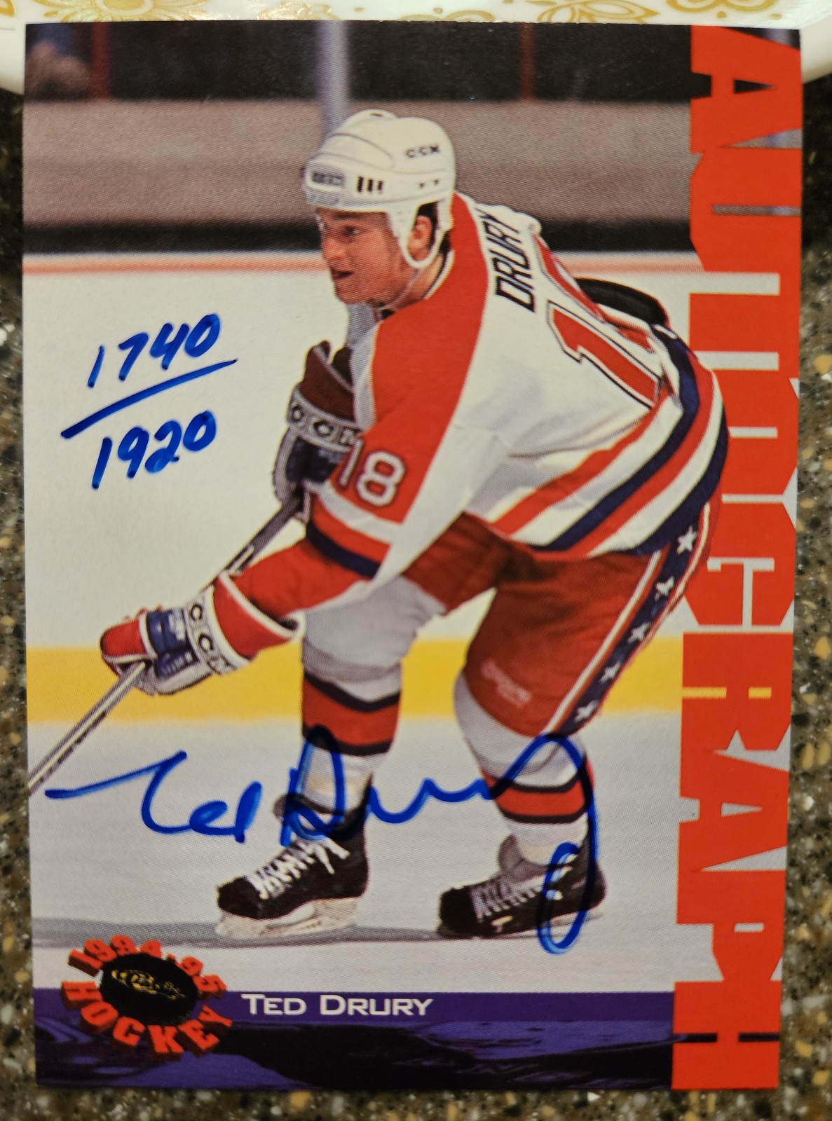 1994-95 Classic Auto Ted Drury #1740/1920