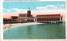 Asbury Park New Jersey Convention Hall & Paramount Theatre Postcard c1920's Asbury Park New Jersey Convention Hall & Paramount Theatre Postcard c1920's
