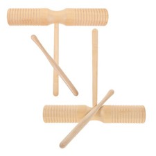 2 Sets Guiro Tone Wood Block Handheld Musical Instruments for Kids