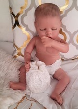 Heavenly White-Baby-NB-Accessory-Bag-Mini-Handmade-Crochet-White-DrawString-Gift