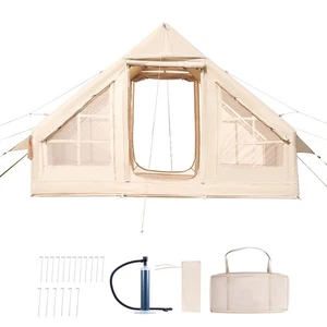 Tente gonflable pour le camping Tente de glampe 3-5 personnes avec pompe Installation facile