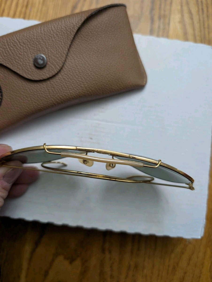 Vintage Ray-Ban B&L Shooter 8mm 6A 9815 G-31 Gold Sunglasses w