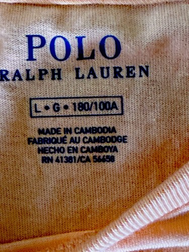 Polo Ralph Lauren T Shirt Men's Large Orange with Green Pony Embroidered NEW - Picture 5 of 7
