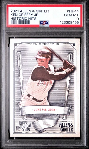 2021 TOPPS ALLEN & GINTER KEN GRIFFEY JR. HISTORIC HITS #HH44 CINCINNATI PSA 10