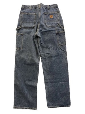 Carhartt Men's Heavy Denim Double Knee Jeans 34x32 90s