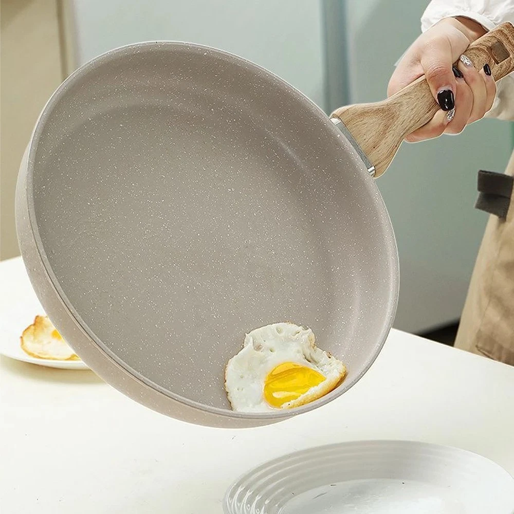 Non-Stick 22 cm Wok Frying Pan Home Steak Skillet Pancake Induction Gas stove