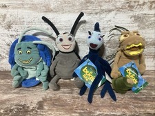 Vintage Disney Store Pixar, A Bug's Life Mini 8" Bean Bag Plush Set Of 4 Lot