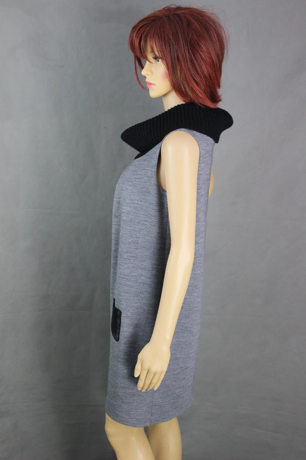 ABITO MOSCHINO CHEAP ANDCHIC e grigio lana vergine girocollo taglia IT 40 UK 8