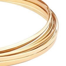 BENECREAT 6 Gauge 16 Feet Half Round Brass Wire - 4mm Wide in width, gold