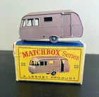 Lesney Matchbox #23 Bluebird Dauphine Caravan Camper Trailer Gray Wheels