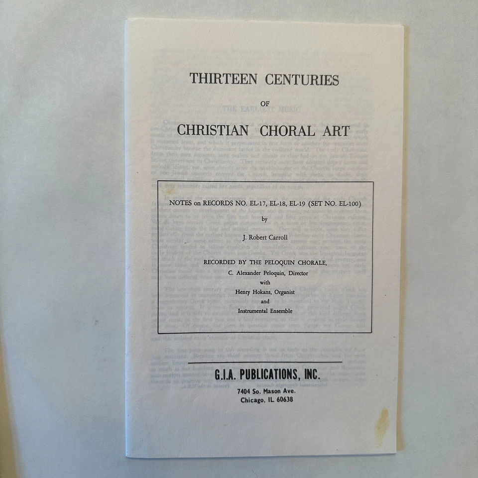 The Peloquin Chorale, Thirteen Centuries of Christian Choral Art 3LP Boxset 1959 - Image 2 of 4