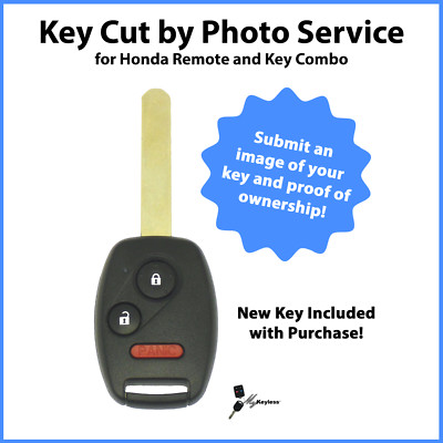 Key Cut by Photo Service for Honda Replacement Key & Remote Combo OUCG8D-380H-A