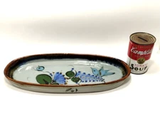 KEN EDWARDS~Tonala~Mexican Pottery~Oval Tray Platter Plate Bird Floral 13.75"