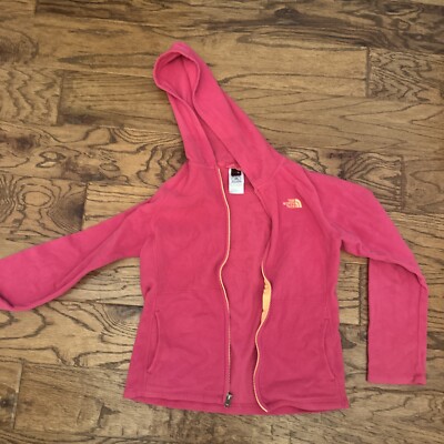 The North Face Large 14/16 Girls Youth Zip Up Hoodie Hot Pink/orange Y2k  Trend