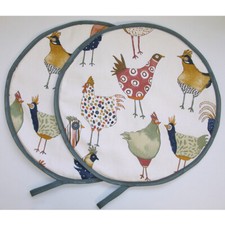 2 Aga Hob Covers with Loop Range Lid Mats Cook Chicken Hens Pad Pot Grab Pair