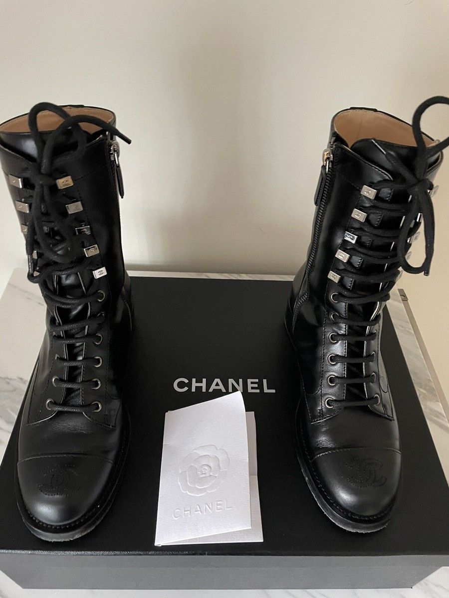 CHANEL Black leather boots 37 With Original receipt and Box CHANEL Black leather boots 37 With Original receipt and Box