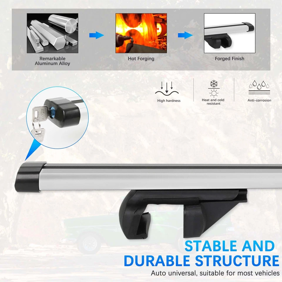 For Mercury Mariner Sport Utility 54" Roof Rack Cross Bars Luggage Cargo Carrier - Image 4 of 4