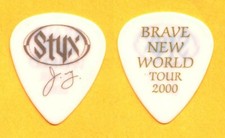 Styx James Young Signature White Guitar Pick - 2000 Brave New World Tour