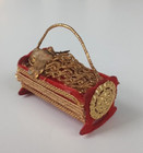 RAR Wunderschöner Koestel Weihnachtsbaum Anhänger Jesuskind Wachskopf